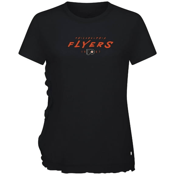 Women's Levelwear Black Philadelphia Flyers Airflow Scratched T-Shirt