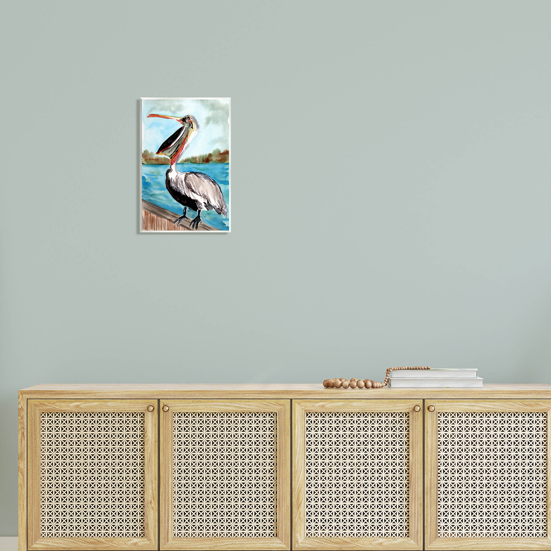 Nautical Pelican Bird Beak Animals & Insects Painting Unframed Art Print Wall Art