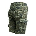 thumbnail image 2 of SWSMCLT Men's Camo Solid Cargo Shorts Camouflage Printed Short Loose with Pocket Casual Summer Knee Length Cotton Lightweight Fashion Camo Green Camo Camouflage 30, 2 of 5