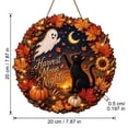 thumbnail image 3 of Fall Wreath for Front Door 8 Inch Black Cat Ghost Sign Fall Halloween Decor Outdoor Fall Decor for Home Indoor Spooky Hanging Decoration for Front Porch Entryway 1 Piece, 3 of 7