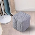 thumbnail image 3 of 10""~13"" Ottoman Slipcover Comfortable Foot Rest Stool Covers for Dining Room Light Gray, 3 of 8