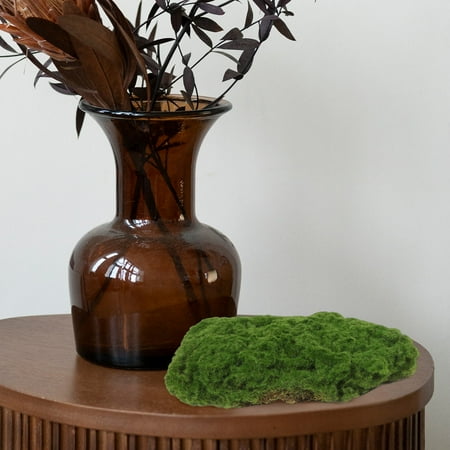 Hemoton 4pcs Artificial Moss Rocks Decorative Faux Green Covered Stones for Indoor Plants Terrariums Decor