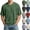 #02 Army Green, variant on Waffle Shirts for Men Short Sleeve V Neck Textured Casual Tops Soft Breathable Knitted Vacation Clothes Trendy 2026,XL,Light Purple