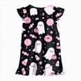 thumbnail image 6 of NOLDARES Halloween Girls Nightgowns Kids Flutter Short Pajamas Nightdress Princess Nightgown Sleep Dress(N211-Black), 6 of 7