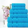 thumbnail image 3 of CASA COPENHAGEN Eternal 6 Pieces Towel Set-Teal Blue, 500 GSM 2 Bath Towel 2 Hand Towel 2 Washcloth, Designed in Denmark Made of Soft Egyptian Cotton for Bathroom, Kitchen & Shower, 3 of 5
