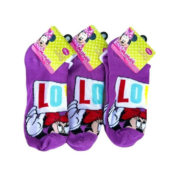 3pk girl's Disney Minnie Mouse lowcut socks (size6-8)