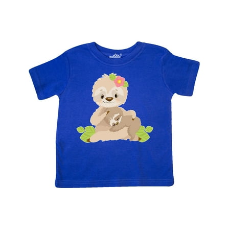 

Inktastic Sloth Mom with Baby Sloth and Flowers Gift Toddler Boy or Toddler Girl T-Shirt