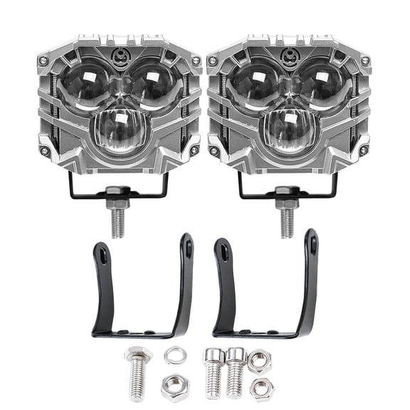 2.5inch LED Pod Lights Three-Eye 30W LED Fog/Driving/Off Road Lights Cube Spot Pods Light DT Connector for Truck Boat ATV UTV Pickup (2pcs Silver)