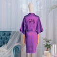 thumbnail image 4 of Elegant Silk Bride Robe With Black Letter Lettering Breathable Polyester For Wedding Morning Ceremony And Daily LoungeWear Multicolor, 4 of 4