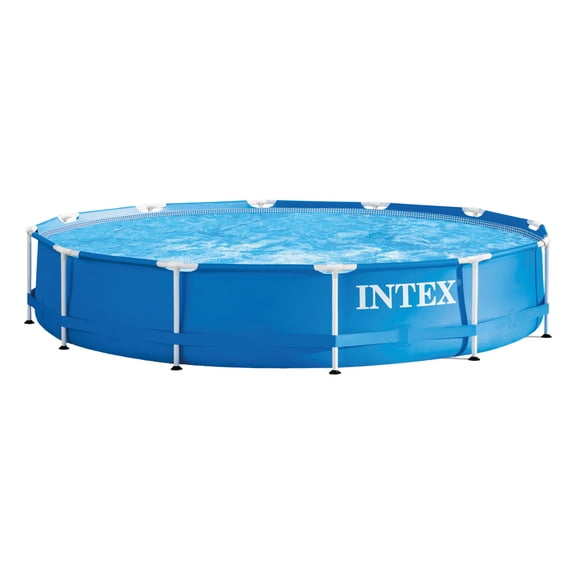 Open Box Intex 12 Foot x 30 Inches Metal Frame Pool, Pump Not Included