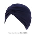 thumbnail image 3 of Qarigey Musulmanes Turbante Hijabs Gorras Cruz Pre-Atado Sombrero Indio Transpirable Elasticidad Beanie Chemo Cover Mujeres Headwear azul marino Type3 NO3 Qarigey AP010748-09B, 3 of 6
