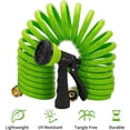 thumbnail image 3 of AUTOMAN EVA Recoil Garden Hose 25ft - Includes 7 Pattern Spray Nozzle, Corrosion Resistant Garden Coil Hose. Green, 3 of 5