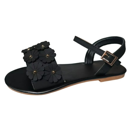 

Savings Clearance 2023! Ladies Summer Casual Solid Colour Vintage Handmade Flower Beach Large Size Flat Sandals