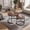 Walnut, variant on Gaderth Nesting Coffee Table Set of 2, 23.6 Inch Round Small Table with Adjustable Rubber Feet, Waterproof and Space-Saving, Rustic Brown for Living Room Balcony Office,