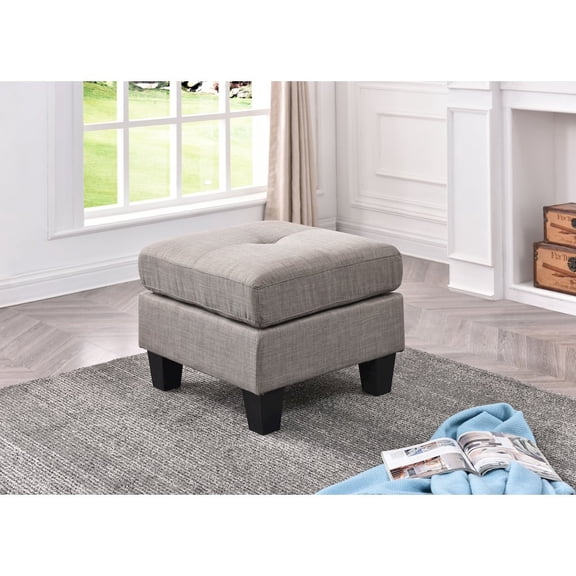 Glory Furniture Newbury Ottoman in Gray Color
