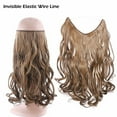 thumbnail image 4 of Benehair Invisible Hair Extensions Secret Hidden Wire in One Piece Real Long Thick Synthetic Hair 100% Natural Straight Curly Headband Extensions for Women 20" dark brown & sandy brown, 4 of 11