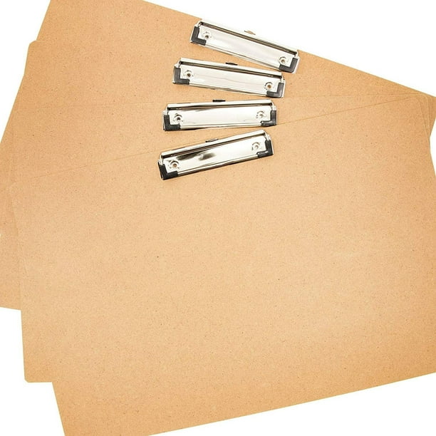 4 Pack Large Landscape Horizontal Clipboard with Low Profile Clip and