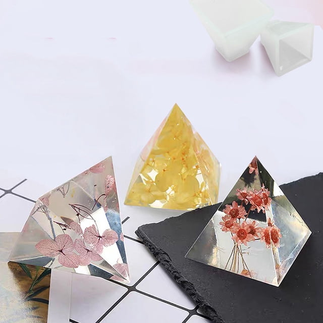 AURARMLET 5Pcs White Silicone Mold Pyramid Shape for Handmade DIY Craft Durable and Tear Resistant