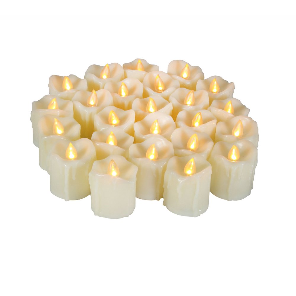 Candle Choice 24 Piece Premium Realistic Flameless Votive Candles