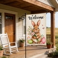 thumbnail image 7 of AZXY Easter Welcome Garden Flag 12x18 Inch, Double-Sided Linen Bunny with Easter Eggs Floral Print Waterproof Weather-Resistant Yard Flag for Spring Outdoor Garden Decorations, 7 of 7