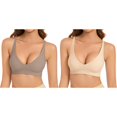 thumbnail image 1 of (2-Pack) Rinsvye Women Seamless Wireless Bra Gel Pads Included Light Support Shaping Effect Smooth Look Under Clothing Breathable Fabric Various Sizes Available Comfort Fit, 1 of 4