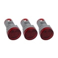 thumbnail image 1 of Shopcorp Round LED Voltage Meter Indicator – AC20-500V, 22 mm Digital Voltmeter for Home or Industrial Equipment and Mount Panels in Operating Rooms and Distribution Boxes (3 pack red), 1 of 4