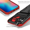 thumbnail image 3 of Allytechgroup for iPhone 16 Plus Rugged Case with Cards Holder, Heavy Duty Shockproof Hybrid PC TPU Back Cover Anti-Scratch Bumper Protective Phone Case for iPhone 16 Plus, Red, 3 of 9