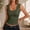 A1_Army Green, variant on Women's Sleeveless Scoop Neck Fitted Tank Top Ribbed Knit Casual Basic Cami Shirts Stretchy Slim Fit Shirts Cute Basic Layering Undershirts Lightweight Workout Yoga Wide Strap Vest Coffee Xxl