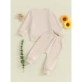 thumbnail image 4 of Bslissey Toddler Baby Girls 2Pcs Fall Outfits Long Sleeve Daisy Embroidered Sweatshirt Tops + Jogger Pants Sets Infant Spring Casual Daily Clothes 0-3 Years, 4 of 9
