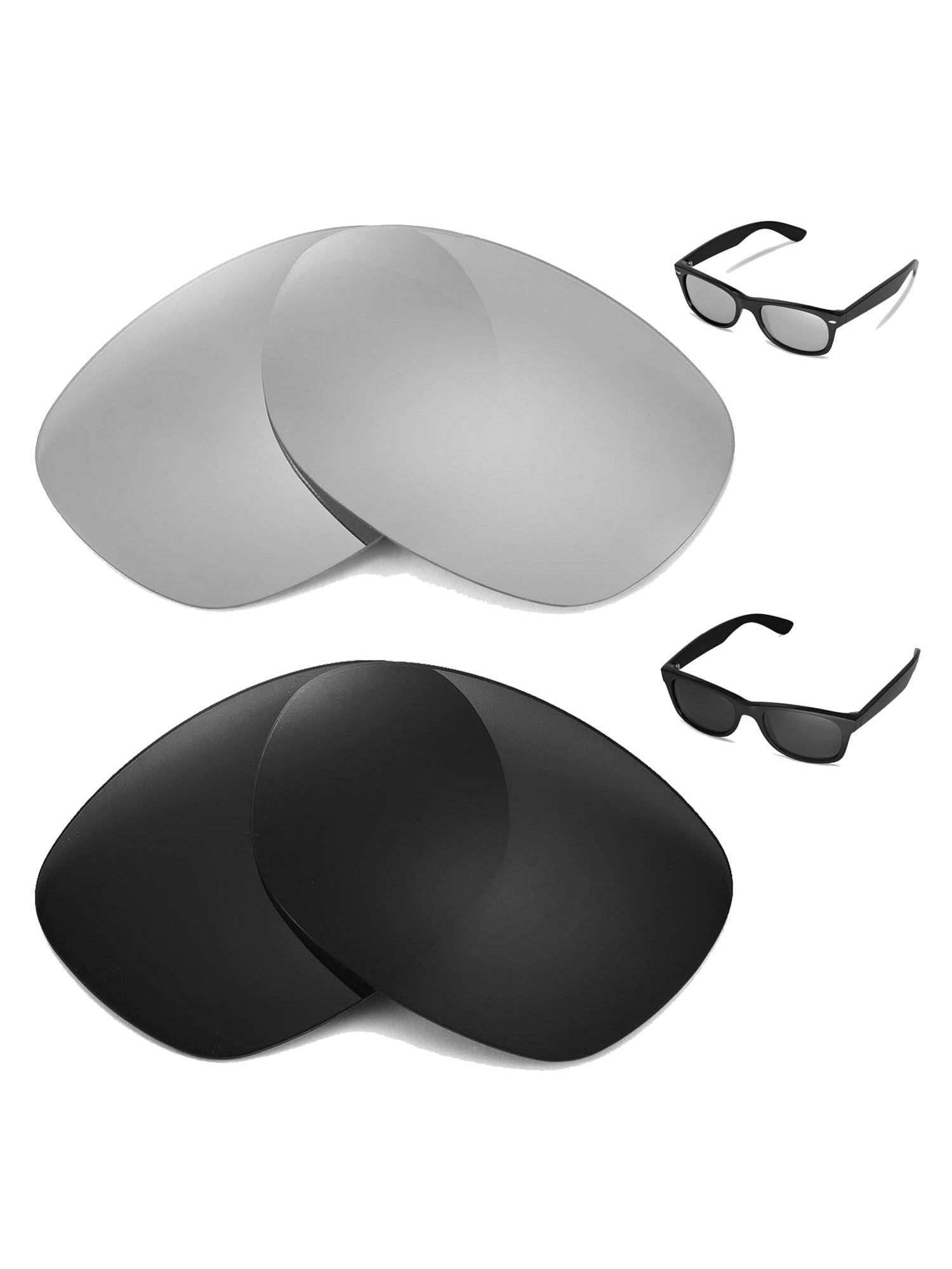 Walleva Polarized Titanium + Black Replacement Lenses For RayBan