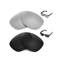 Walleva Polarized Titanium   Black Replacement Lenses For Ray-Ban Wayfarer RB2132 52mm