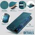 thumbnail image 6 of CaseMe Wallet Case for iPhone 13 Compatible with Magsafe, 2-in-1 PU Leather【RFID Blocking】Flip Card Holder Stand Shockproof Magnetic Detachable Cover for iPhone 13 6.1",Blue,For iPhone 13, 6 of 10
