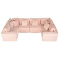 thumbnail image 5 of SEENYOO 135.5" Cloud Couch,Boneless Sectional Sofa for Living Room,Pink U Shaped Couch with Chaise,6-Seater,Corduroy Fabric,Freely Configurable Layout, 5 of 20
