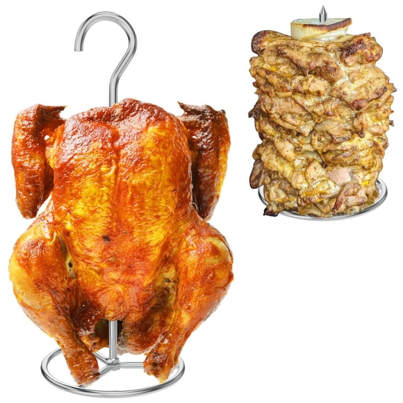 Soporte vertical para pavo TAILGRILLER de acero inoxidable con pincho