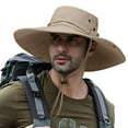 thumbnail image 6 of Riforla Couple Outdoor Sports Large Brim Fishing Hat Men and Women Sunscreen Sun Hat Hiking Mountaineering Fisherman Hat Bucket Hats Khaki, 6 of 7