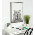 thumbnail image 5 of Kate and Laurel Sylvie Bear Animal Print Black and White Portrait Framed Canvas Wall Art by Simon Te Tai, 23x33 Gray, 5 of 5