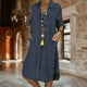 thumbnail image 2 of Vestido FLhrweasw de manga larga para mujer casual de moda con blusa de bolsillo midi, 2 of 6