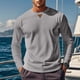 thumbnail image 4 of pstuiky Camisas de manga larga abrigadas para hombre, Blusas/camisas casuales de moda para hombre, de color liso, de manga larga y cuello redondo Tops de talla grande para hombre l, 4 of 5
