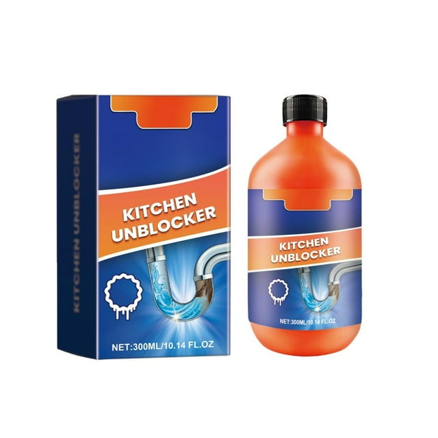 Drain Unclogger Gel for Kitchen/Sink - Powerful Pipe Cleaner Dissolves Hair, Grease & Soap Scum, Safe on PVC/Copper Pipes, Fume-Free 300ml