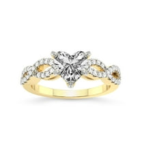 5 Carat IGI Certified Heart Shape Lab Grown Diamond Engagement Ring | 14K Yellow Gold |Lorene Twisted Shank Diamond Ring | FG-VS1-VS2 Quality Friendly Diamonds