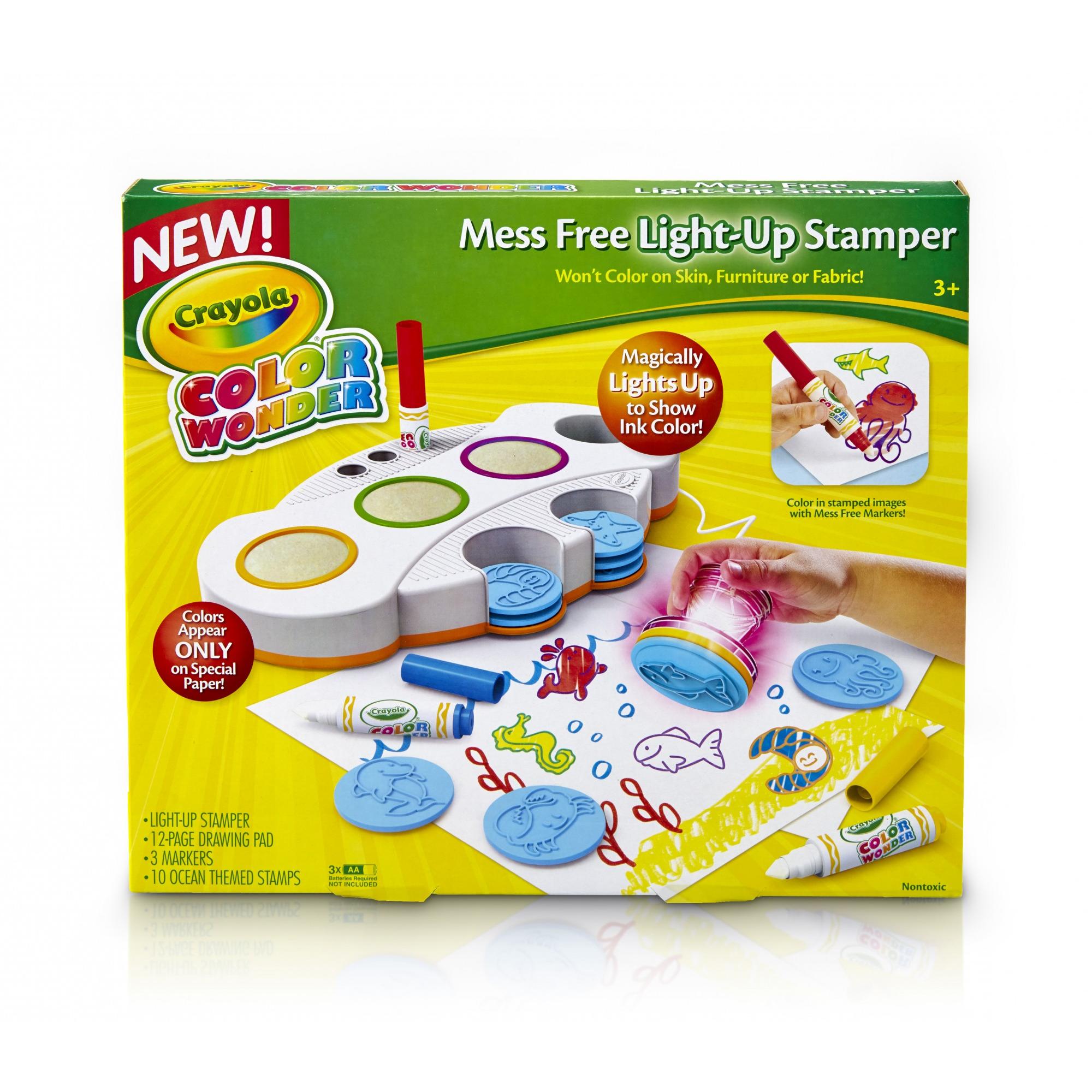 Crayola Color Wonder Magical Mess Free Light-Up Stamper, Includes paper, Mess Free Markers and 10 Stamps - image 2 of 6