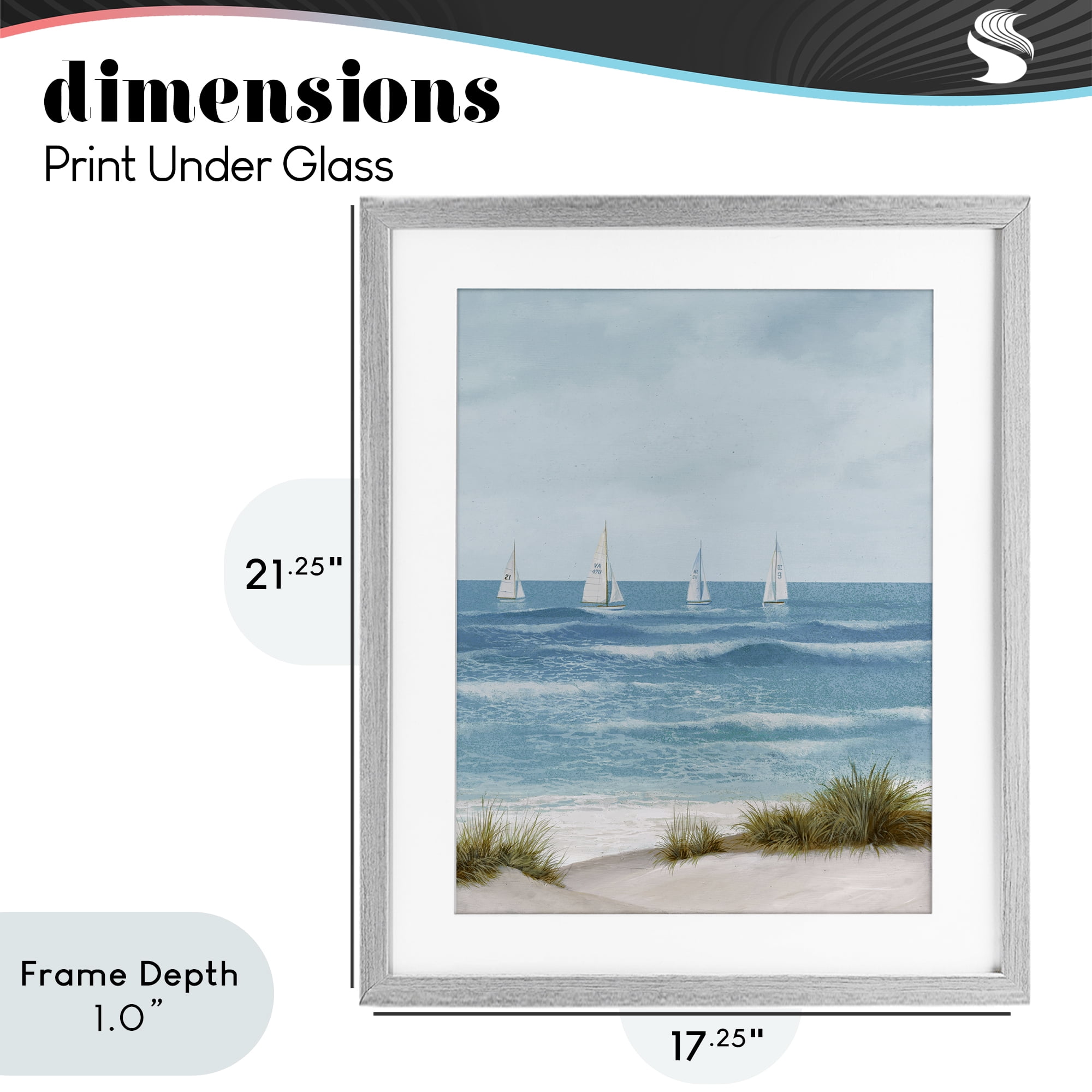 Stupell Industries Boats Sailing Away Gray Framed Print Under Glass, design by Lorenzo Collective