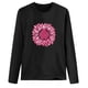 thumbnail image 4 of Tops de cáncer de mama de manga larga informales sueltos con estampado de cuello redondo para mujer Pompotops  gfhjh1582, 4 of 4