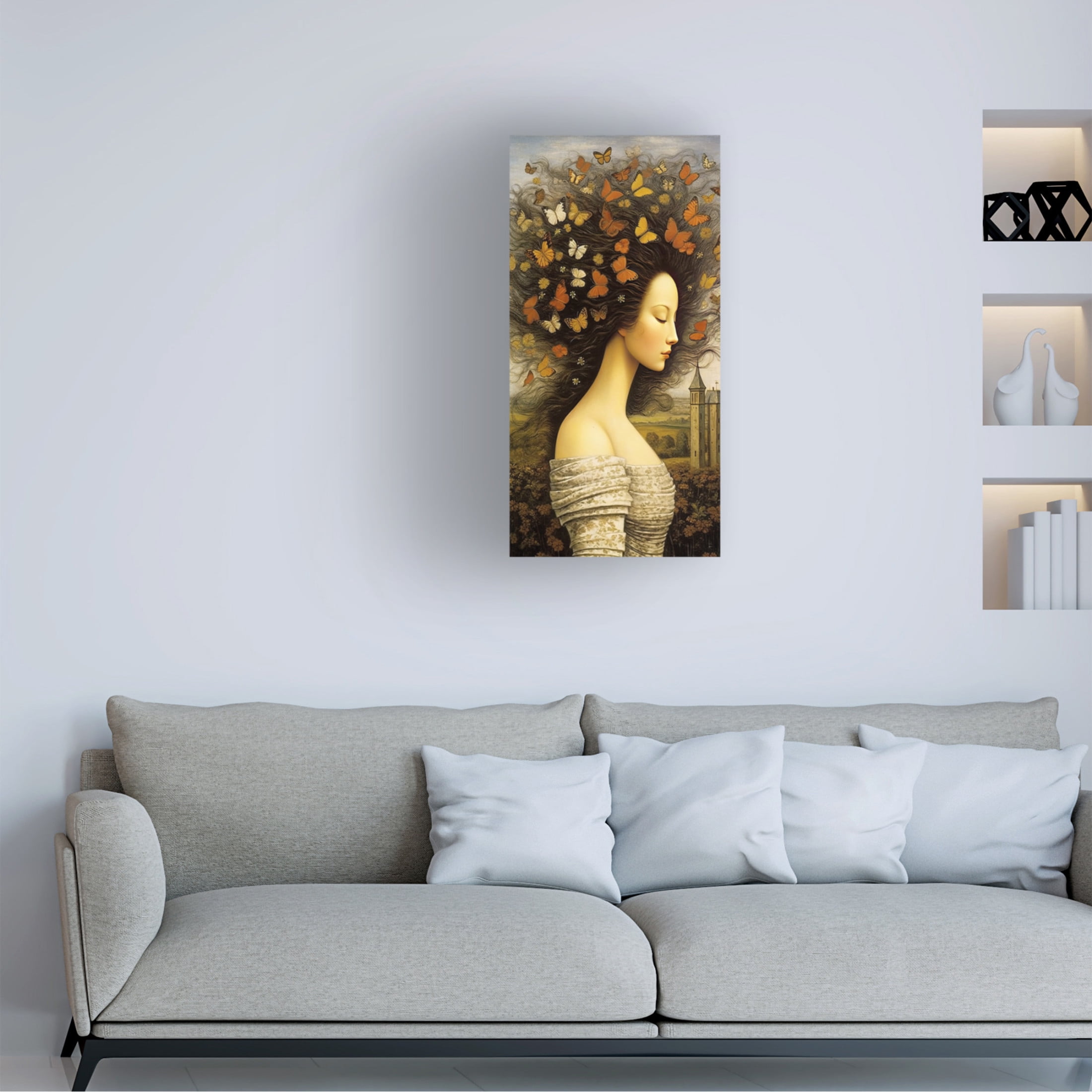 Canvas Wall Art - Sasha 'Flights of Fancy' Wall Art for Living Room, Bedroom, or Office Décor by Trademark Fine Art - 16 x 32 Inches