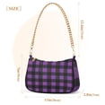 thumbnail image 3 of Ryvnso Purple Checkered Grid Pattern Womens Chain Shoulder Bag Tote Handbags Clutch Hobo Purse with Zipper for Travel, 3 of 7