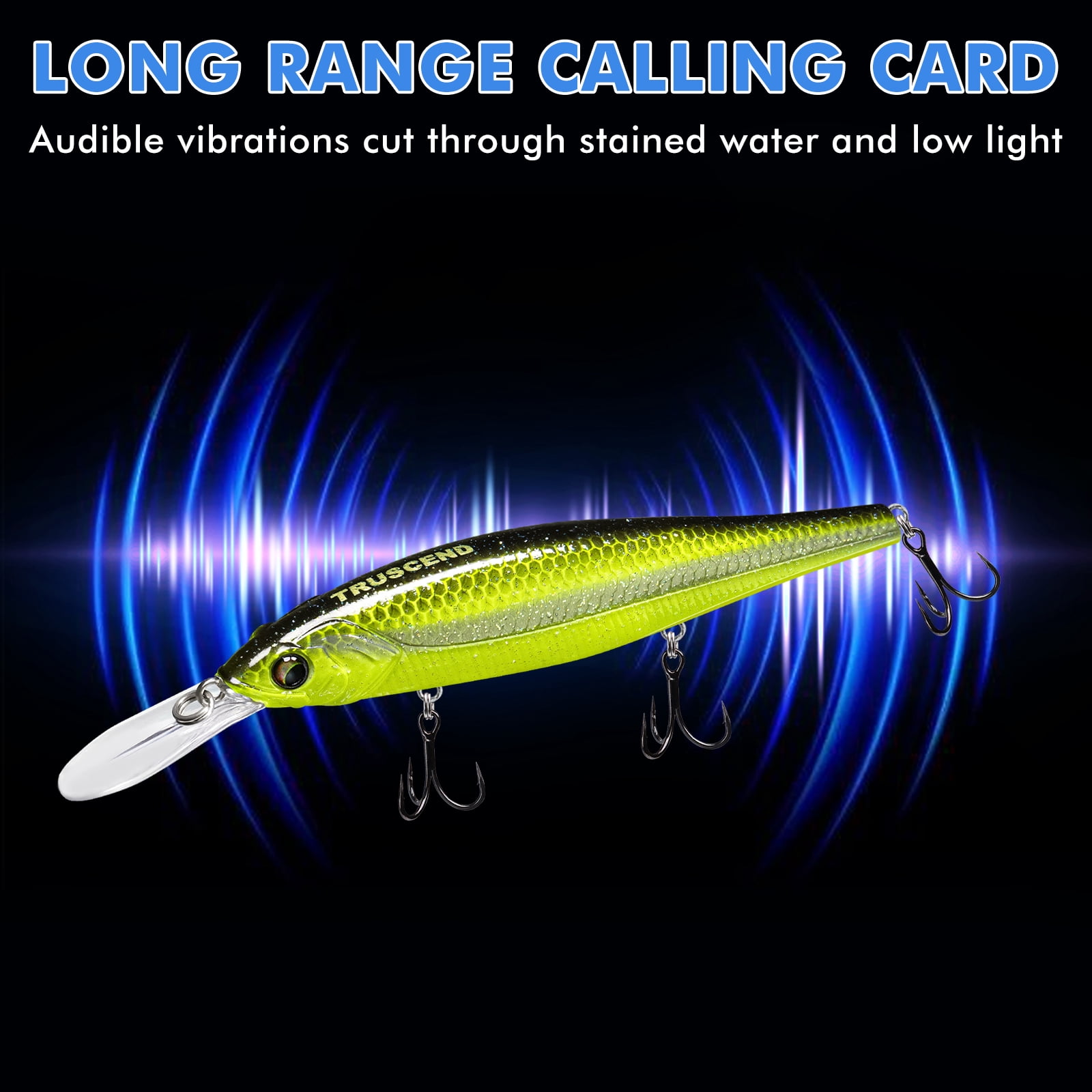 TRUSCEND Suspending Jerkbait with BKK Hook, Rattle Minnow Fishing Lures with Long Casting Weight Transfer System, Natural Wiggle Action Twitchbait, Freshwater Bait for Bass Walleye Pike Trout Striper