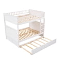 thumbnail image 3 of CRO Decor Full Over Full Bunk Bed with Twin Size Trundle Pine Wood (White), 3 of 12