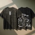 thumbnail image 2 of Distressed Cotton Streetwear Shirt, Berserk Griffith Unisex Cotton Acid Wash T-Shirt, 2 of 5