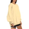 thumbnail image 4 of ORUYROP Chandails en Molleton Surdimensionnés pour Femmes Manches Longues Col Rond Chandail Décontracté Ample Couleur Unie Polaire Tops Pulls, 4 of 7
