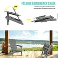 thumbnail image 2 of Outdoor Adirondack Chair Set of 2, Seizeen Wooden Folding Adirondack Chair, Patio Furniture Set Lounge Chairs Quick Assembled, Elegant Outdoor Chairs Set for Deck Pool Yard Garden, Gray, 2 of 7